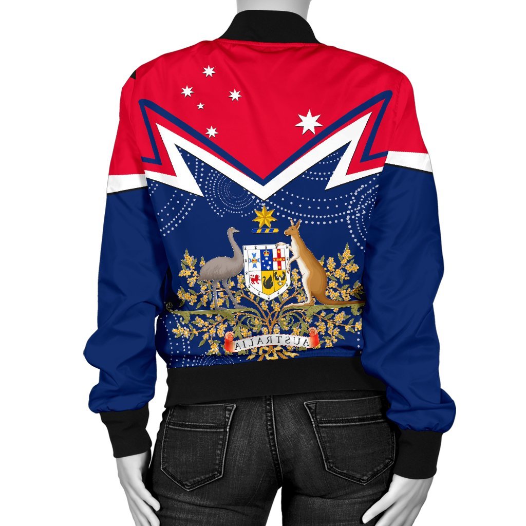 Women Bomber Jacket - Australian Coat Of Arms Flag Color