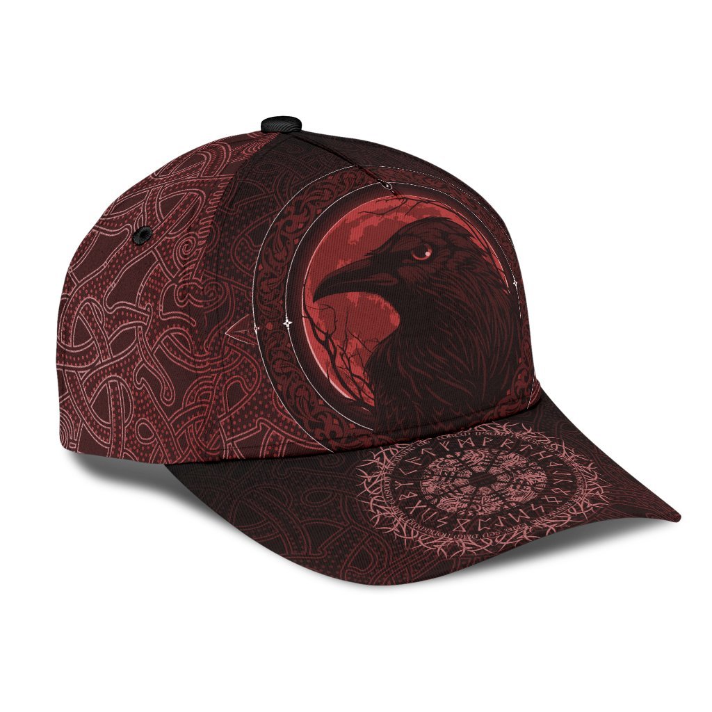 Viking Classic Cap Ethnic Odin Raven Red