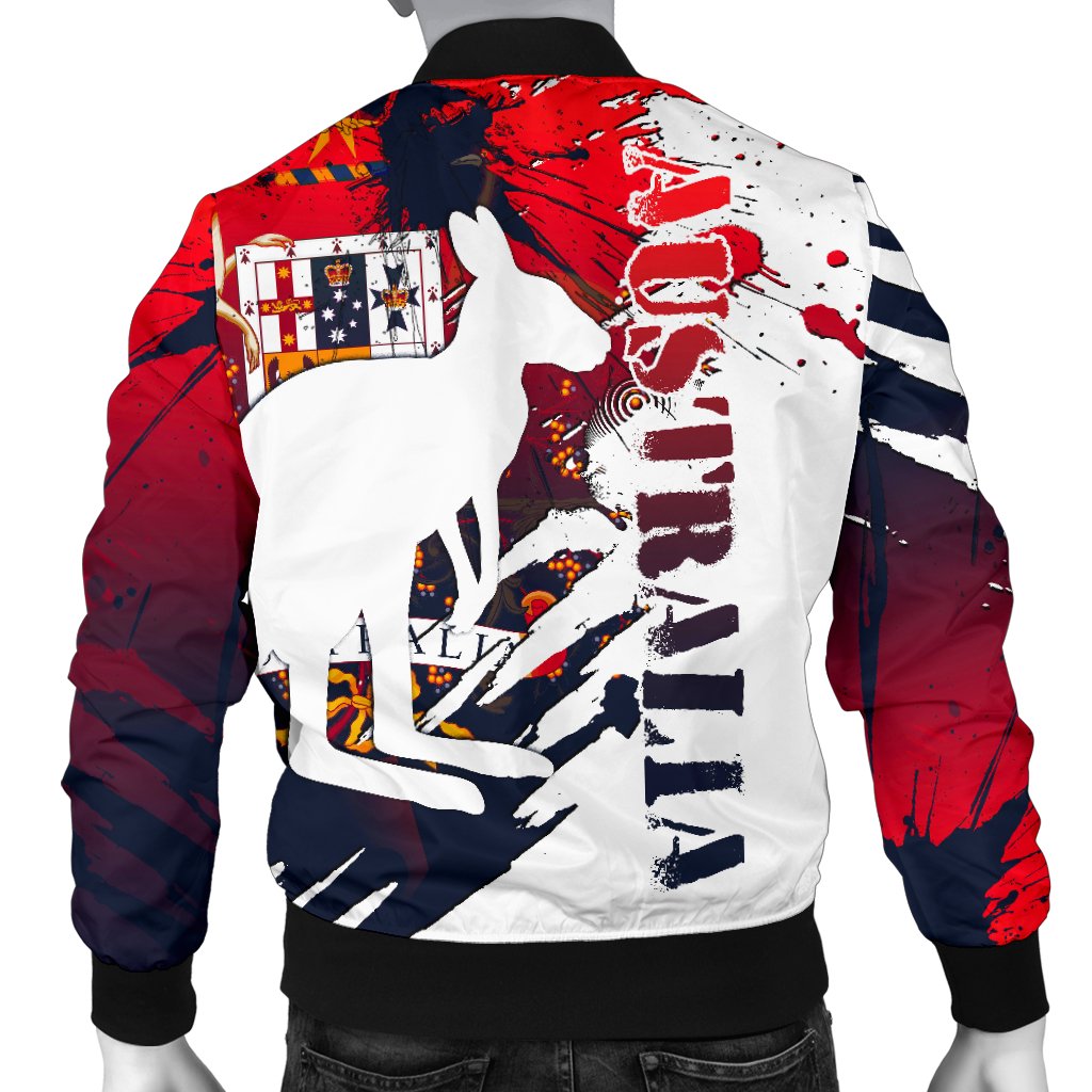 Bomber Jacket - Australian Coat Of Arms Jacket Kangaroo - Great Aussie