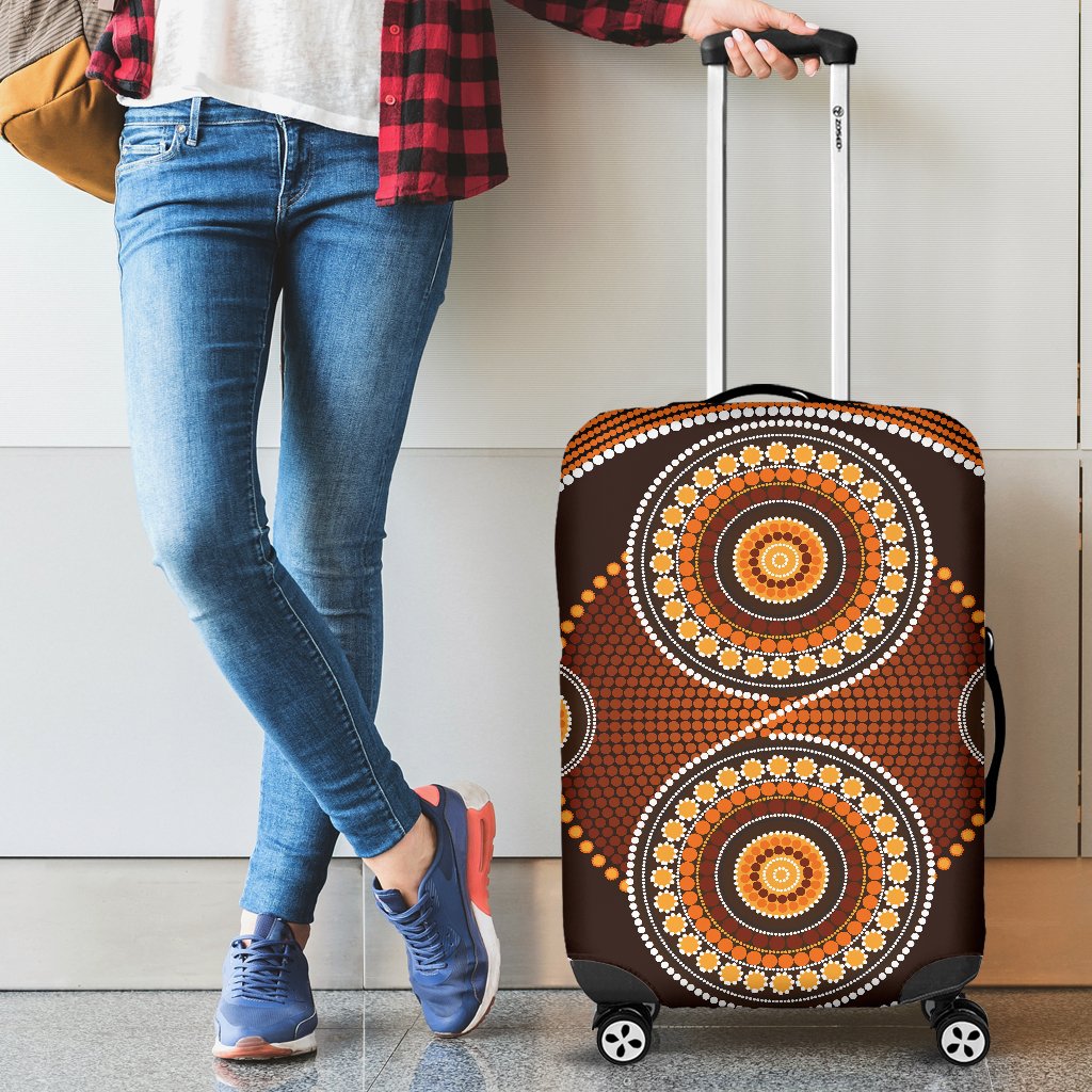 Luggage Cover - Aboriginal Dot Painting Suitcase Ver10