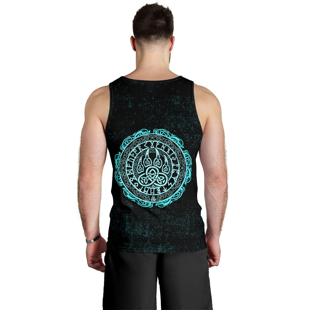 Viking Men's Tank Top Viking Bear Claws Cyan Tattoo