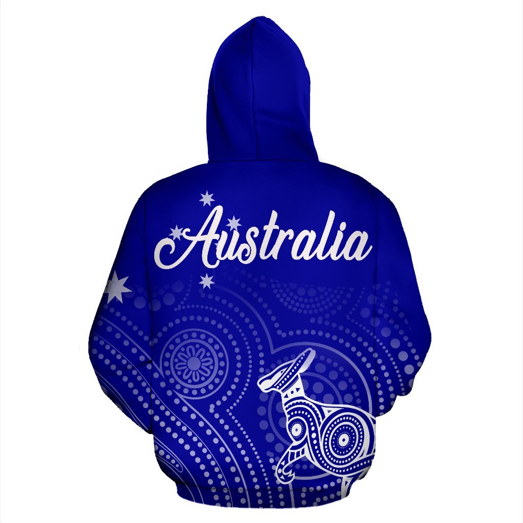 Aboriginal Zip Hoodie - Kangaroo Dot Painting Australian Coat Of Arms