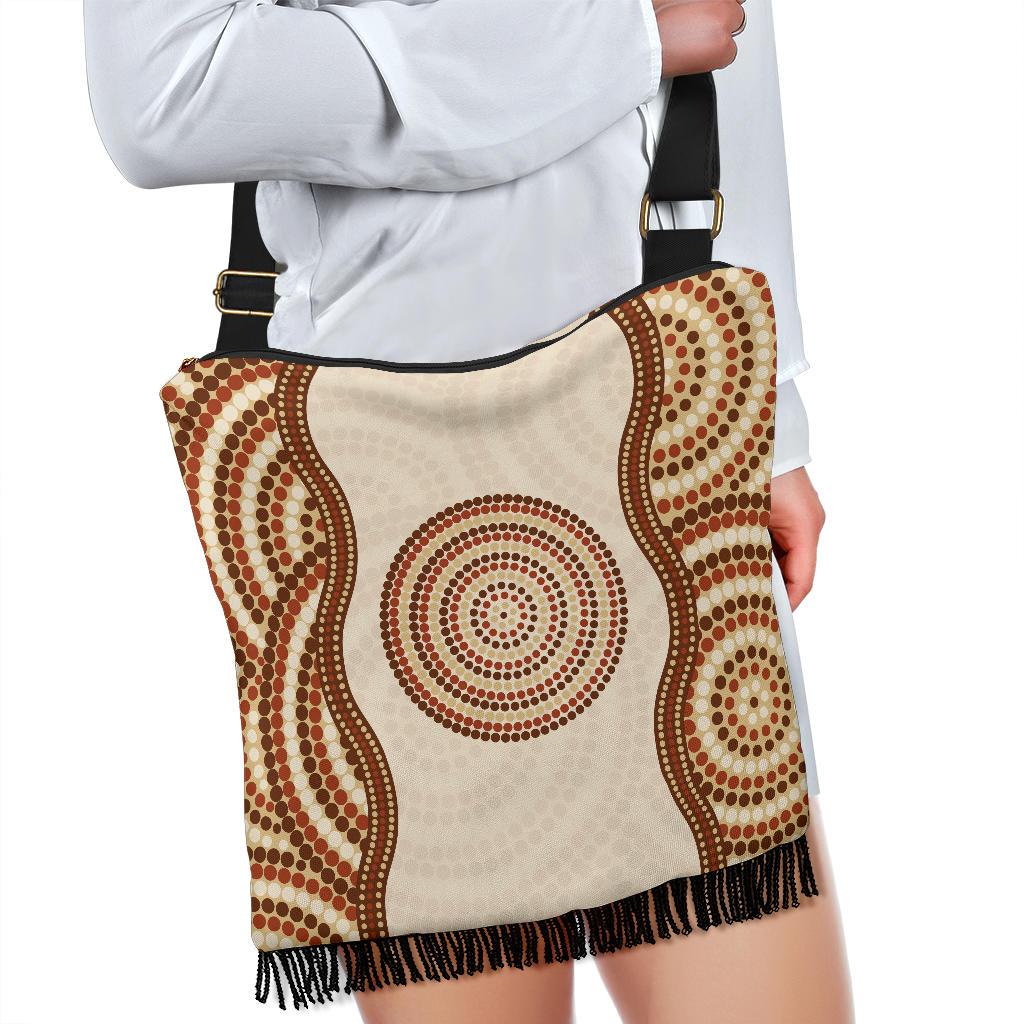 Crossbody Boho Handbags - Aboriginal Dot Painting Bag Ver13