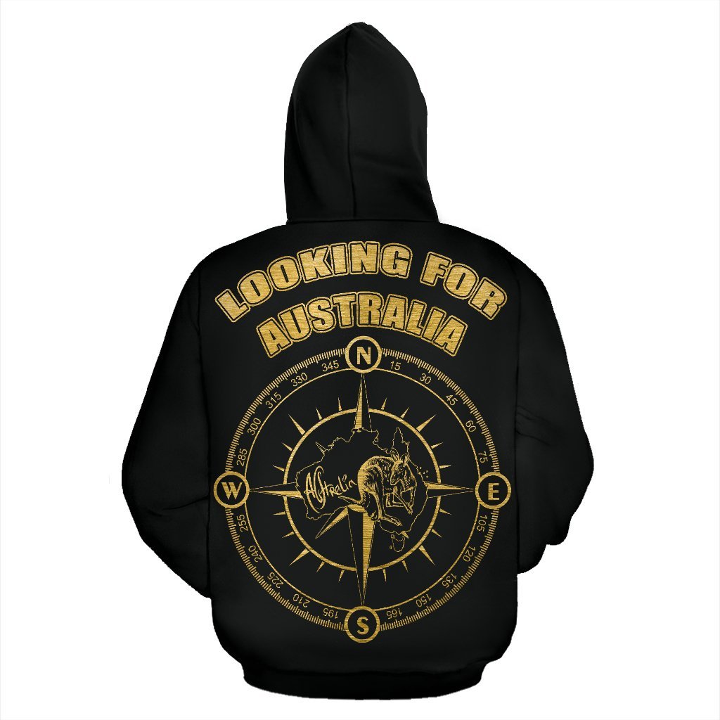 Zip Hoodie - Kangaroo Hoodie Flag Style Compass - All Over Print