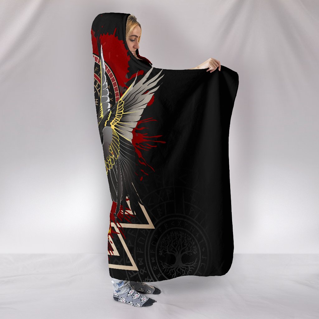 Viking Hooded Blanket Raven of Odin Special Version 