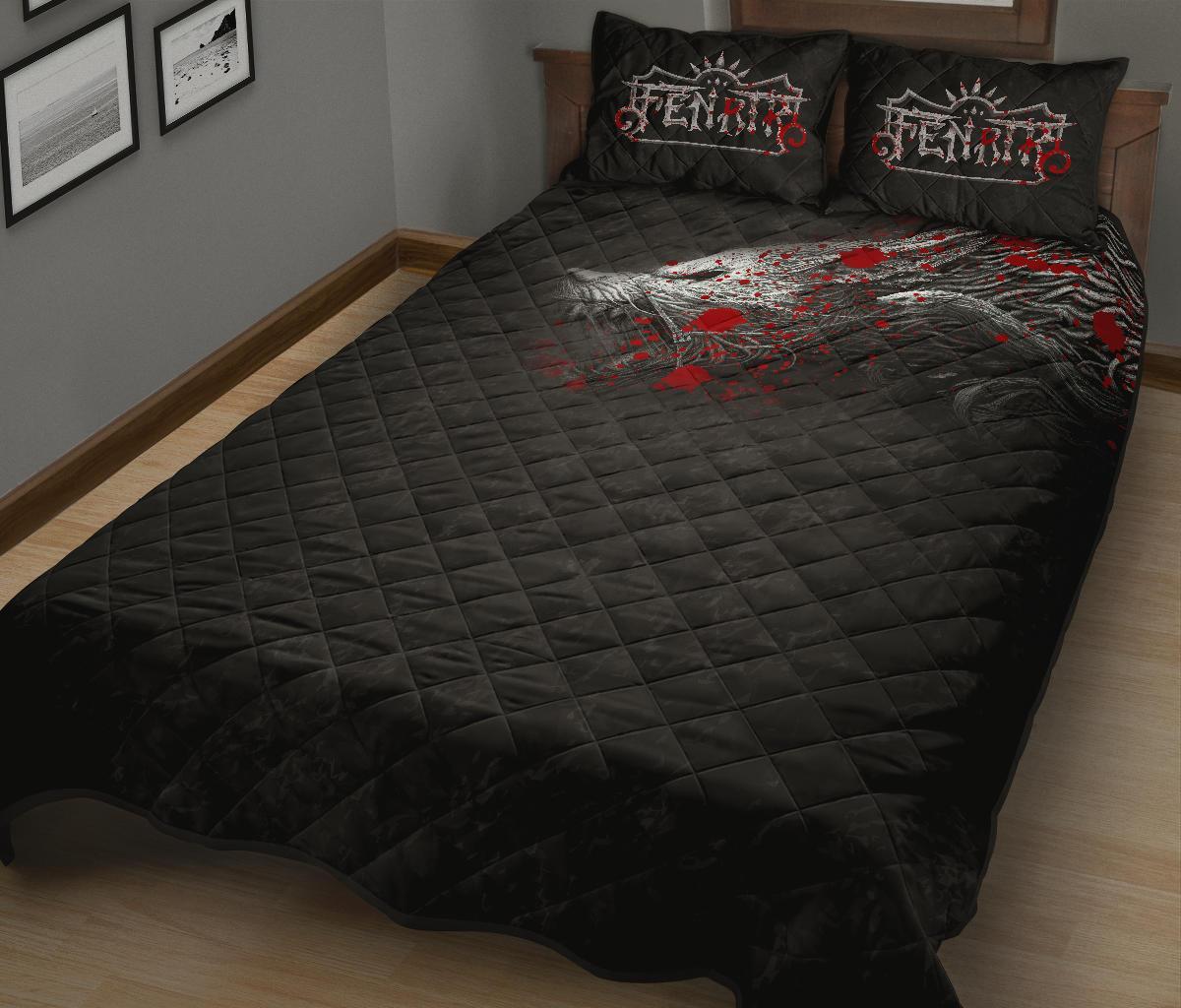 Viking Quilt Bedding Set Fenrir Blood