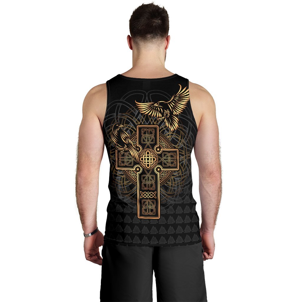 Viking Men's Tank Top Odin's Celtic Raven Tattoo