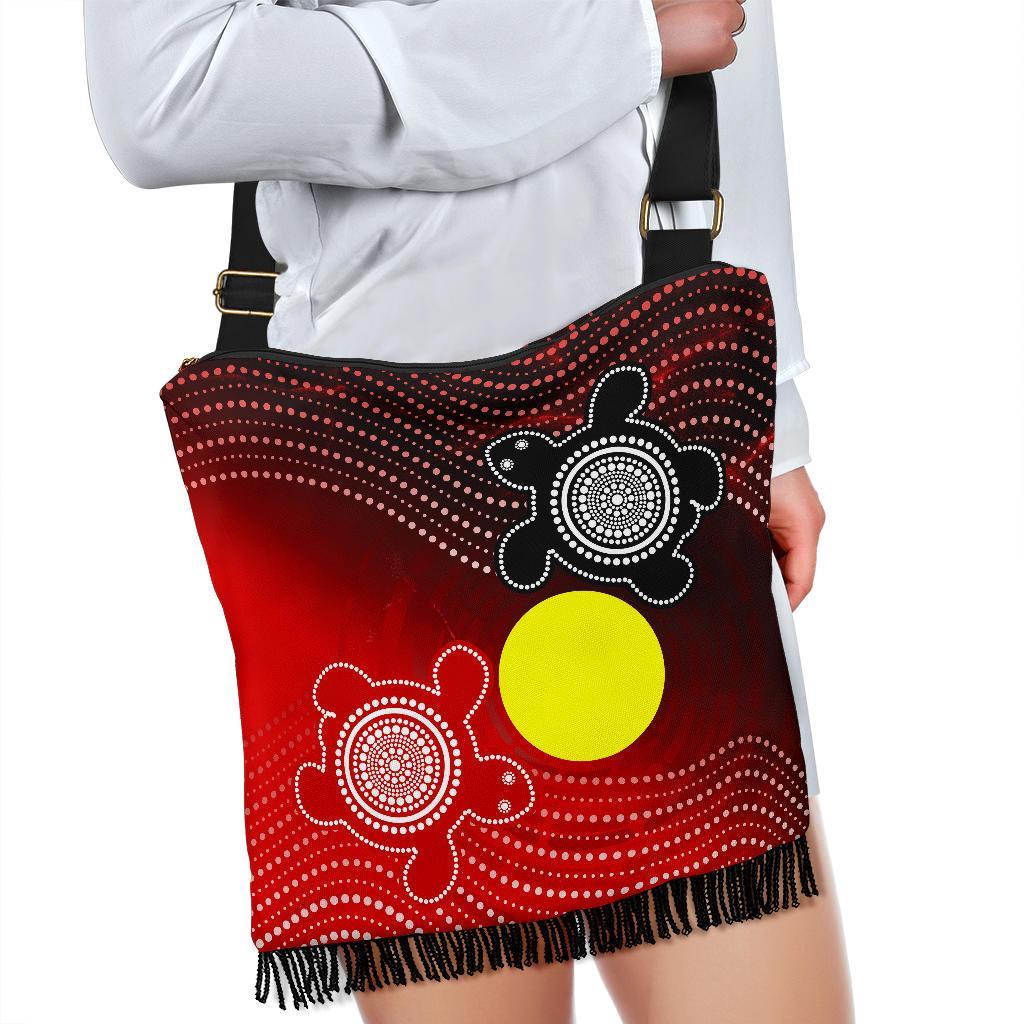 Aboriginal Boho Handbag - Indigenous Circle Dot Painting Style -