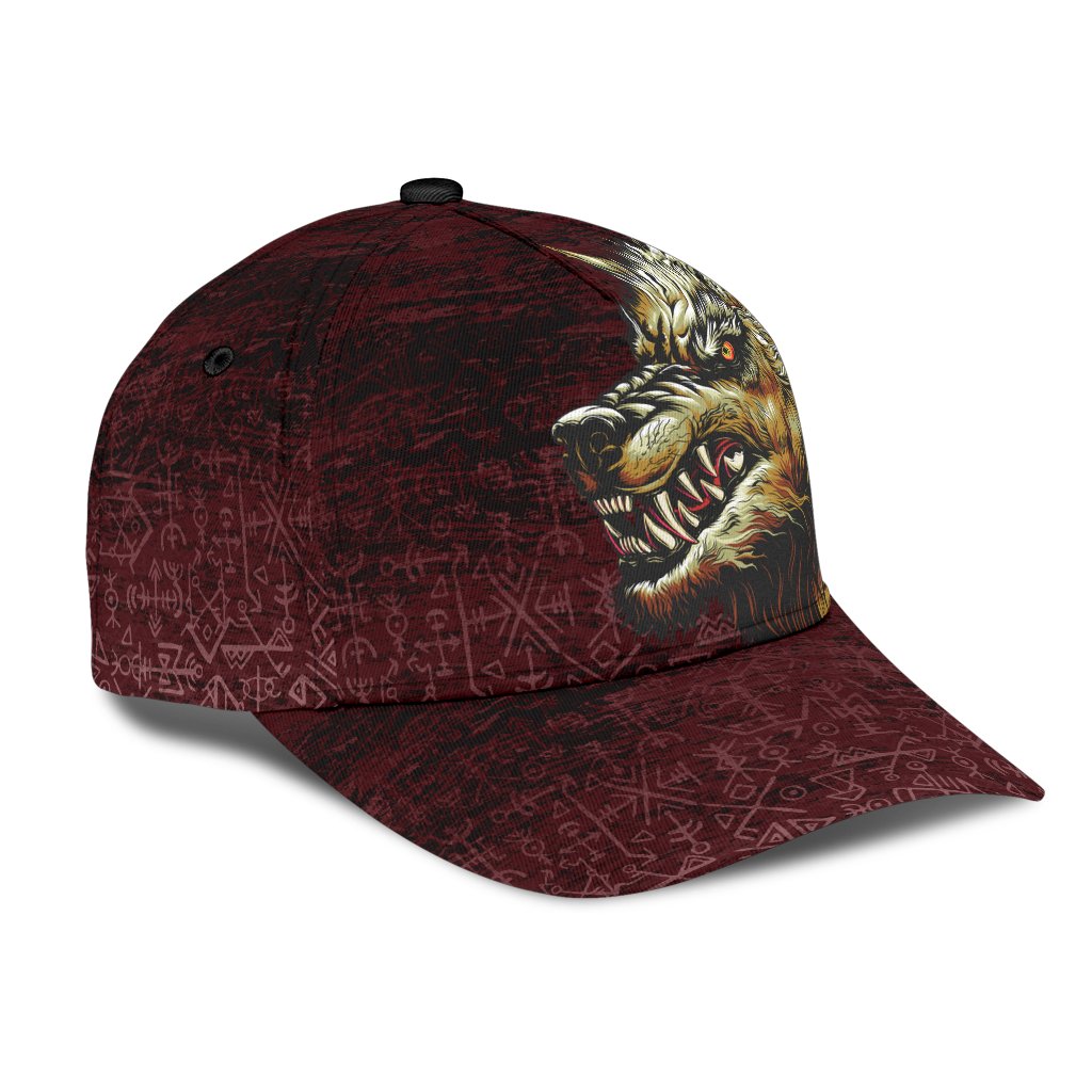 Viking Classic Cap Fenrir On The Blood Moon Background