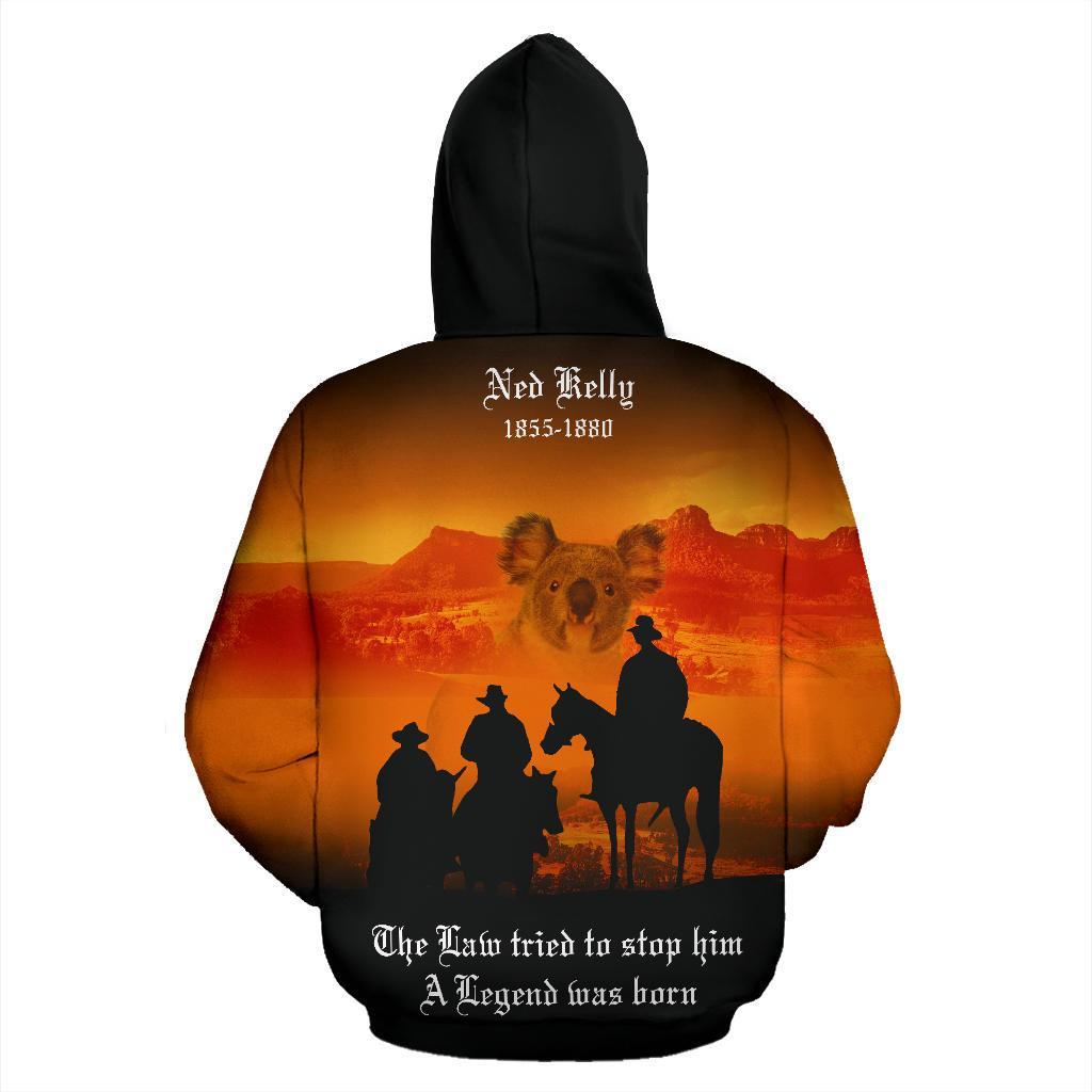 Zip Hoodie - Anzac Hoodie Lest We Forget Kangaroo Koala Sunset