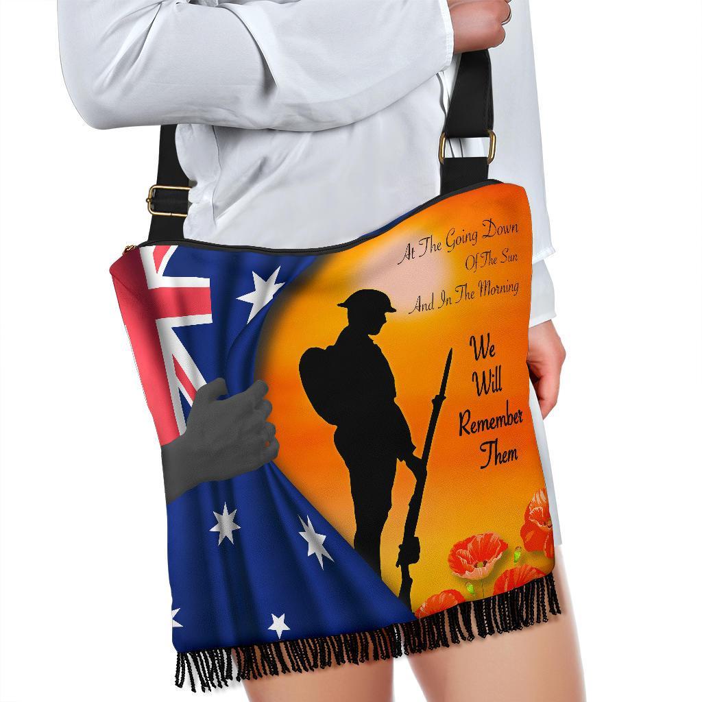 Anzac Boho Handbag - We Will Remember Them Ver02