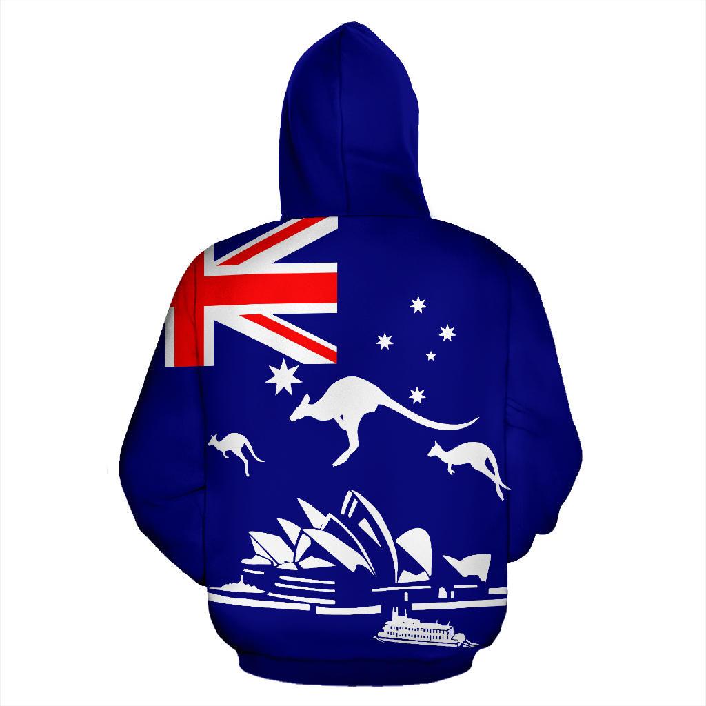 Zip Hoodie - Kangaroo Hoodie Sydney Opera Aus Flag