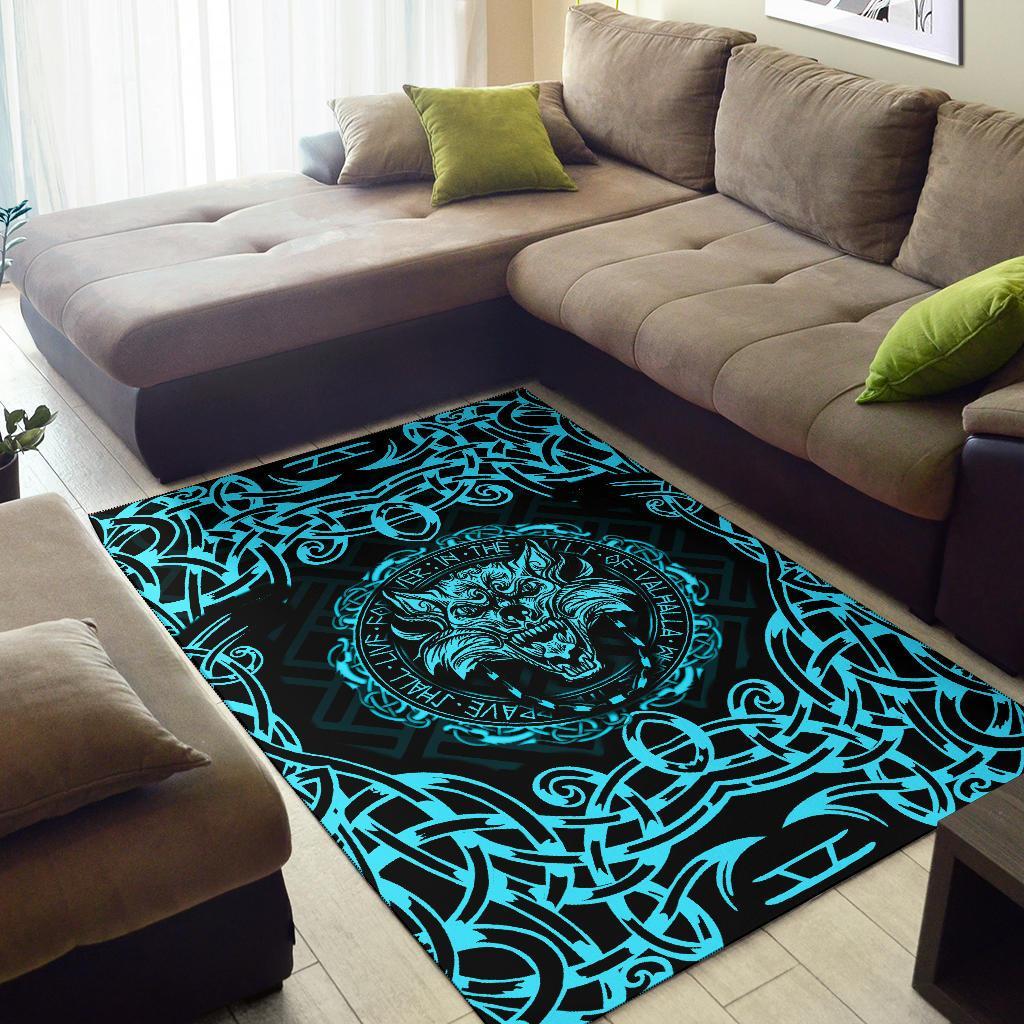 Viking Area Rug Fenrir Viking Cyan 3D