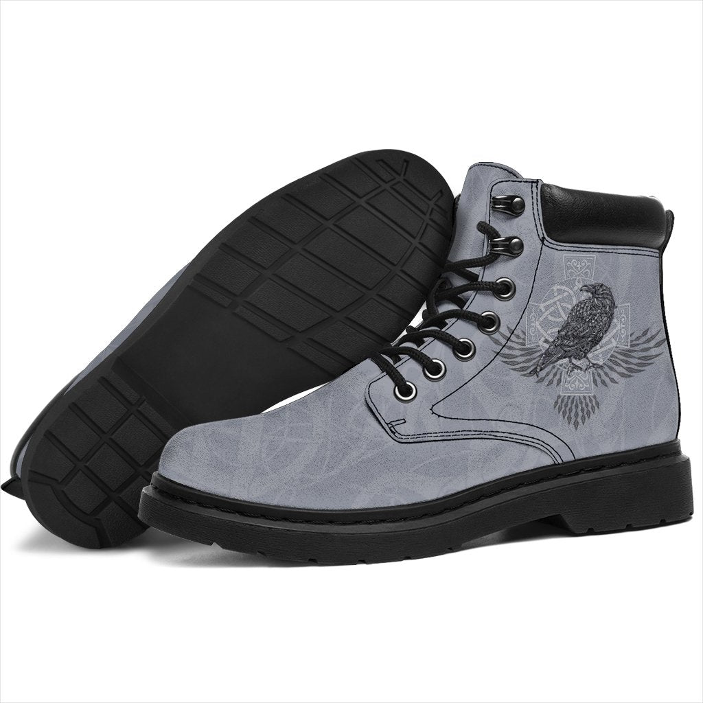 Viking All Season Boots Odin's Celtic Raven Scandinavian Tattoo