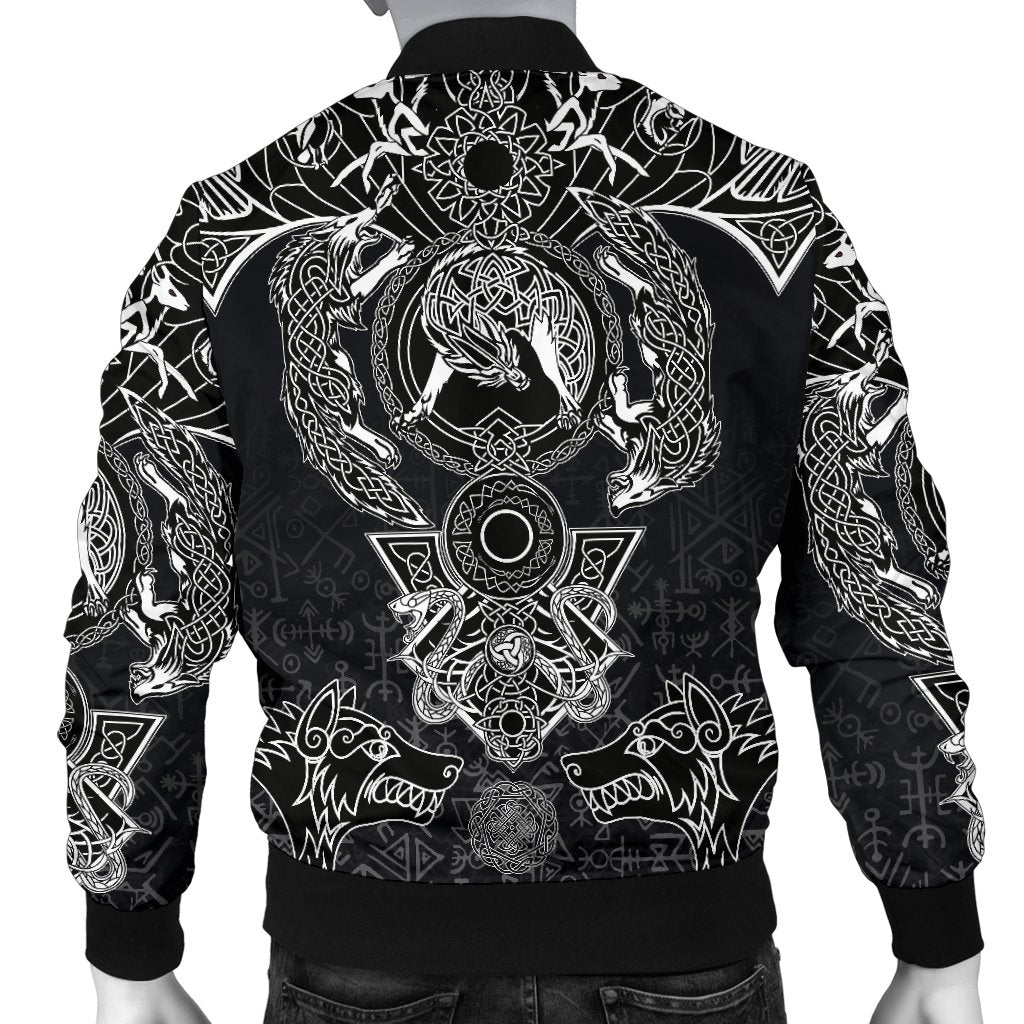 Viking Bomber Jacket Fenrir and Skoll & Hati