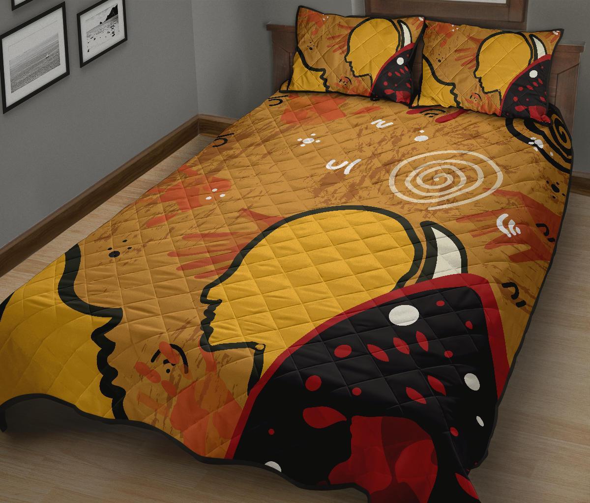 Aboriginal Quilt Bed Set - Mother and Son Hand Art