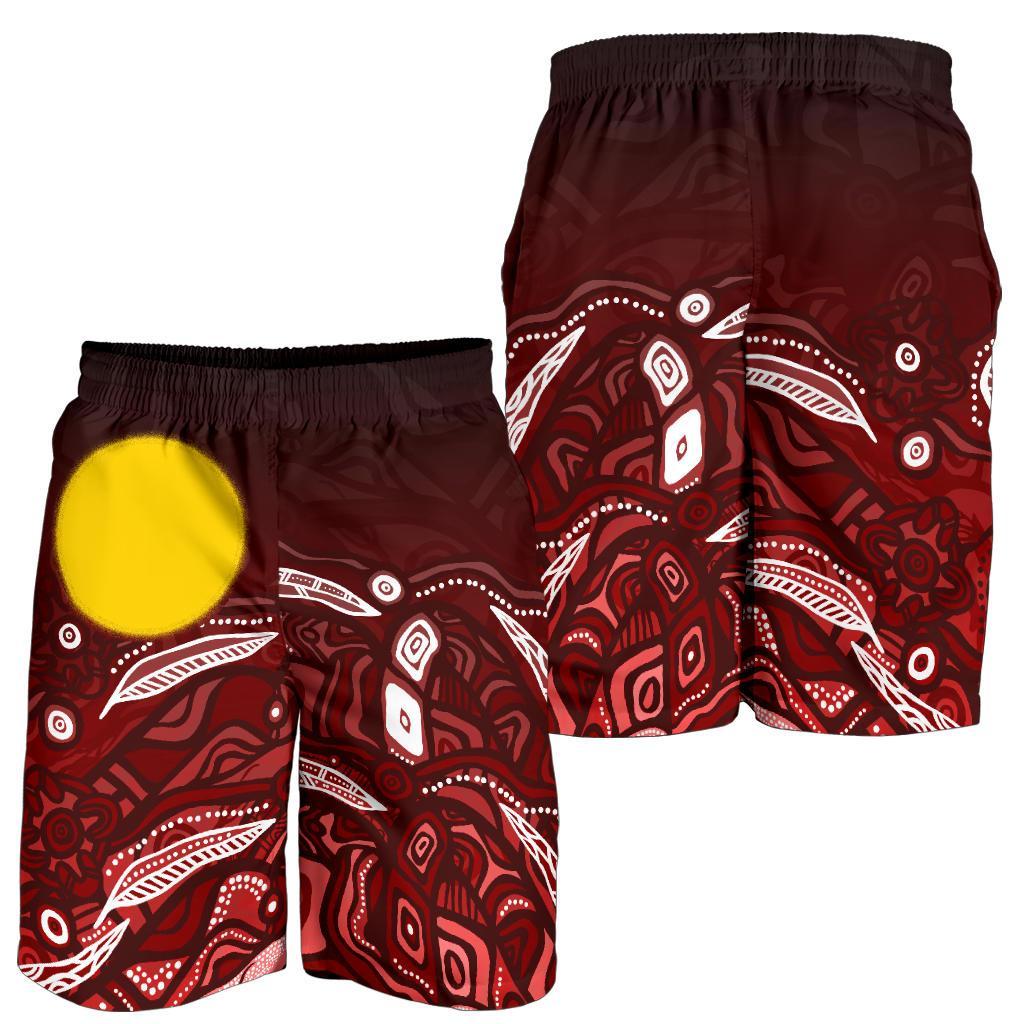 (Custom text) Aboriginal Men's Shorts - Red Landscape