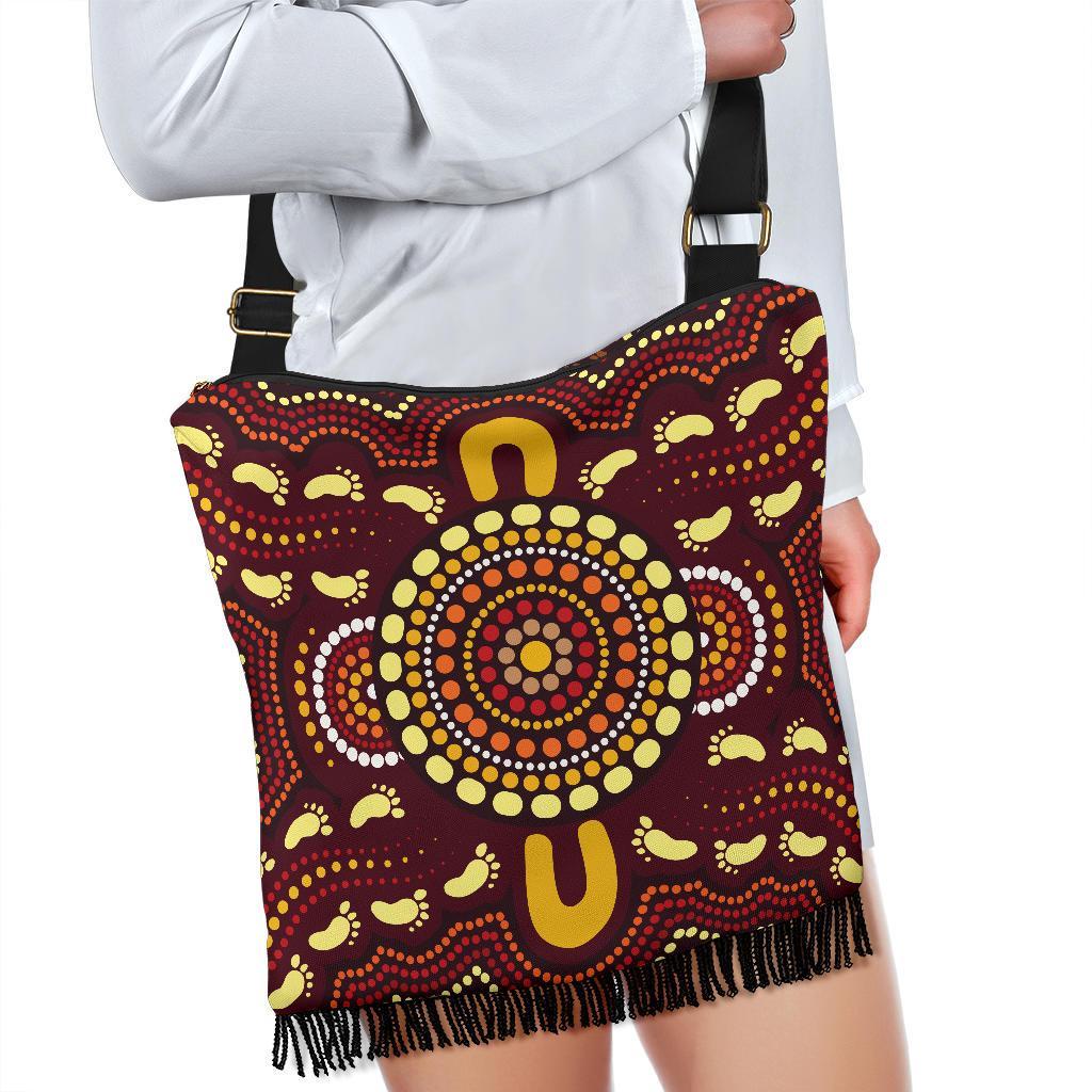 Boho Handbag - Indigenous Circle Footprint