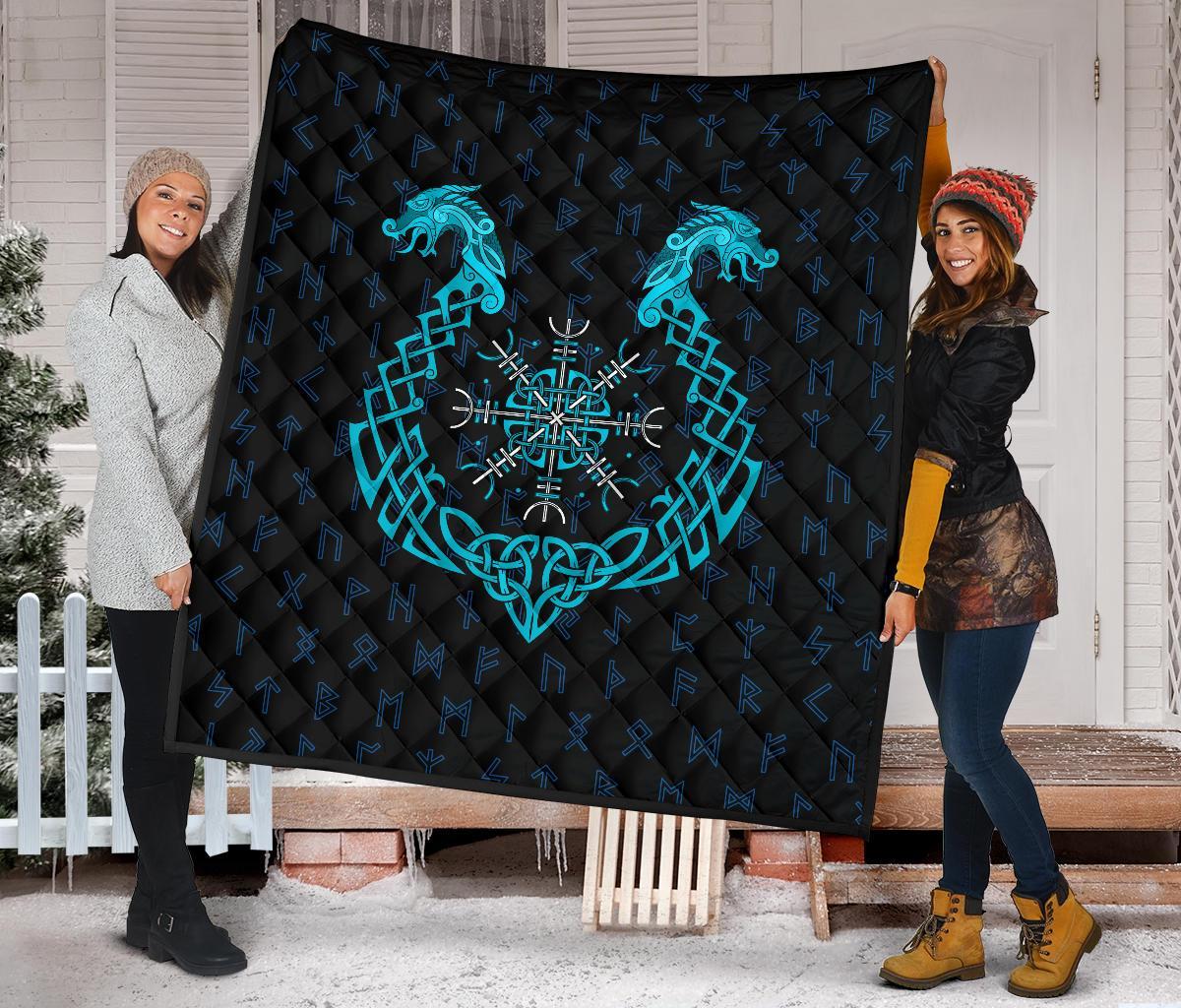 Viking Premium Quilt Aegishjalmur Helm Of Awe Blue Edition