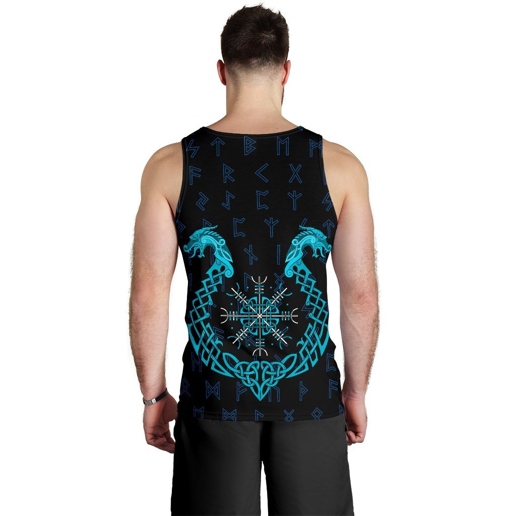 Viking Men's Tank Top Aegishjalmur Helm Of Awe Blue Edition