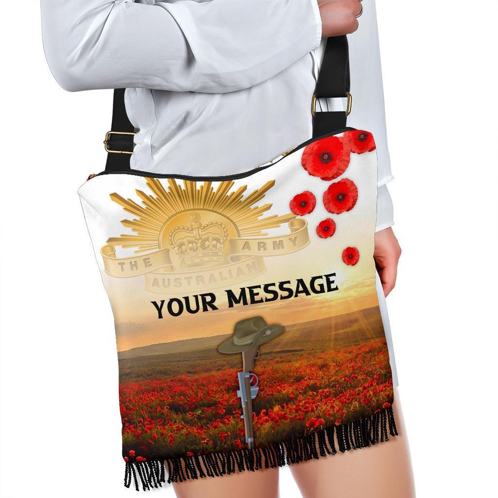 (Custom) Anzac Day 2022 Cross Body Boho Handbag - We Will Remember Them