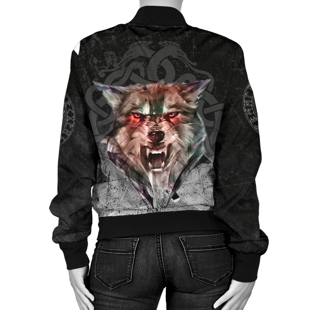 Viking Bomber Jacket Fenrir Norse Wolf Style Ver01