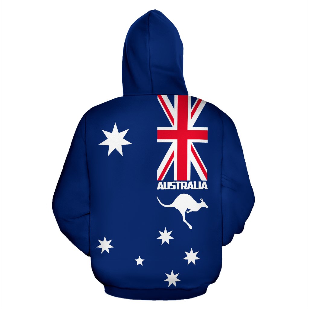 Zip Hoodie - Kangaroo Hoodie Australian Coat Of Arms