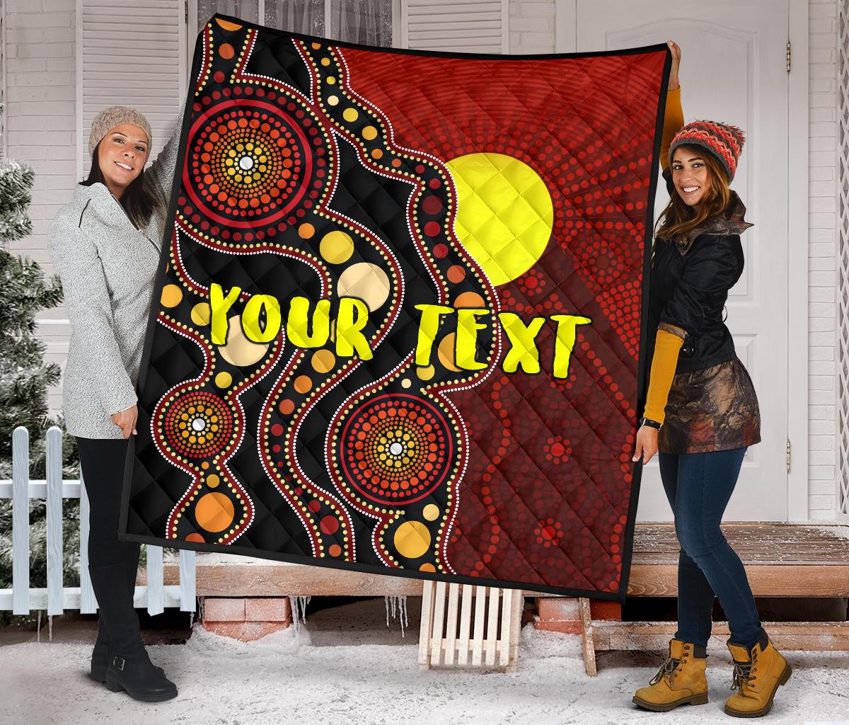 (Custom) Premium Quilt Australia Aboriginal Lives Matter Flag