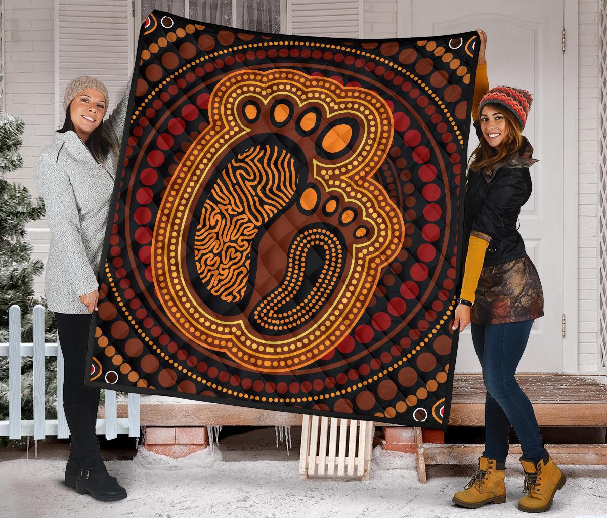 Aboriginal Premium Quilt - Aboriginal FootPrint