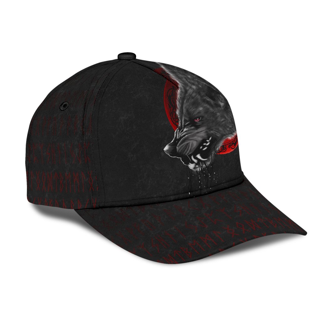 Viking Classic Cap Wolf And Blood Moon