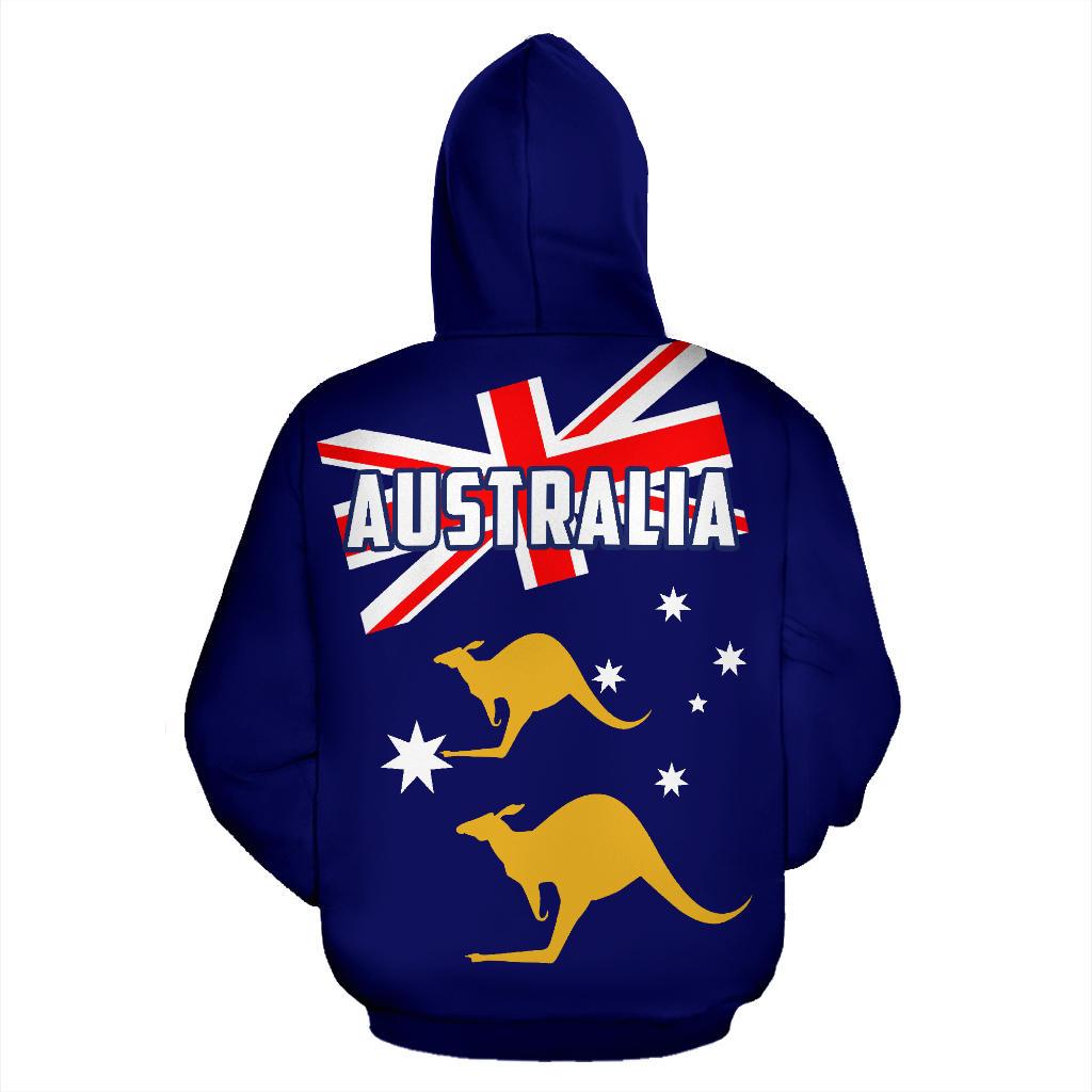 Zip Hoodie - Kangaroo Hoodie Aus Flag Ver04 - All Over Print