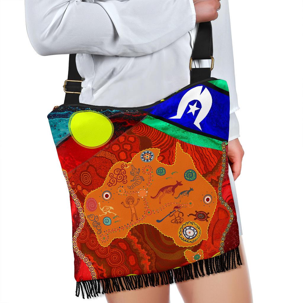 Boho Bags - Australia Map Aboriginal Patterns