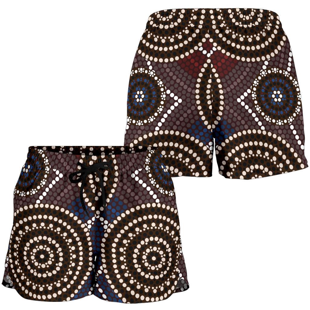 Aboriginal Shorts - Indigenous Dot Painting Short Women 08