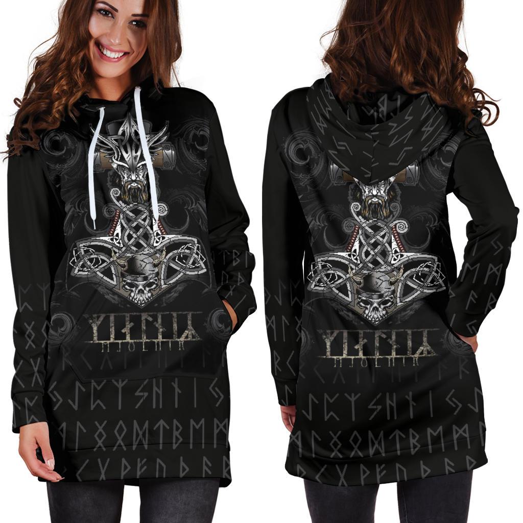 Viking Hoodie Dress Mjolnir