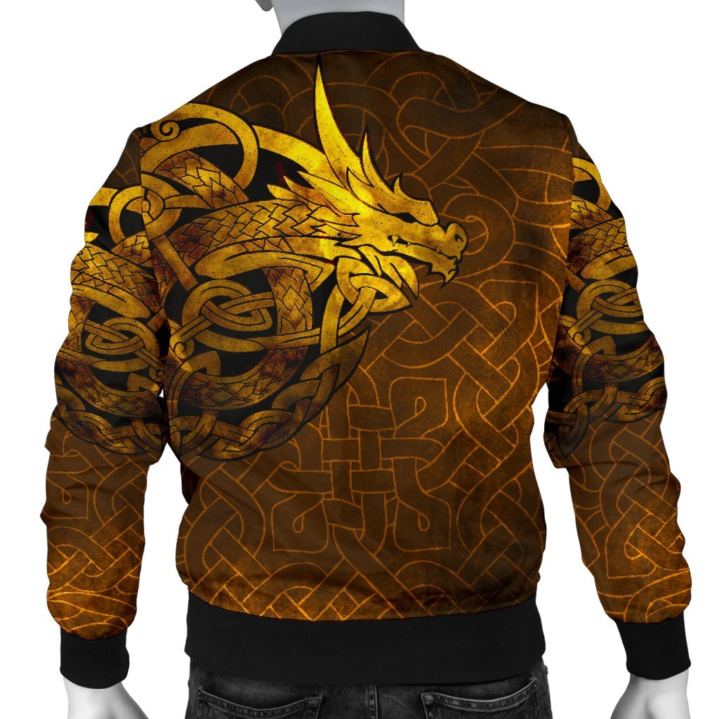 Viking Bomber Jacket Celtic Dragon Tattoo