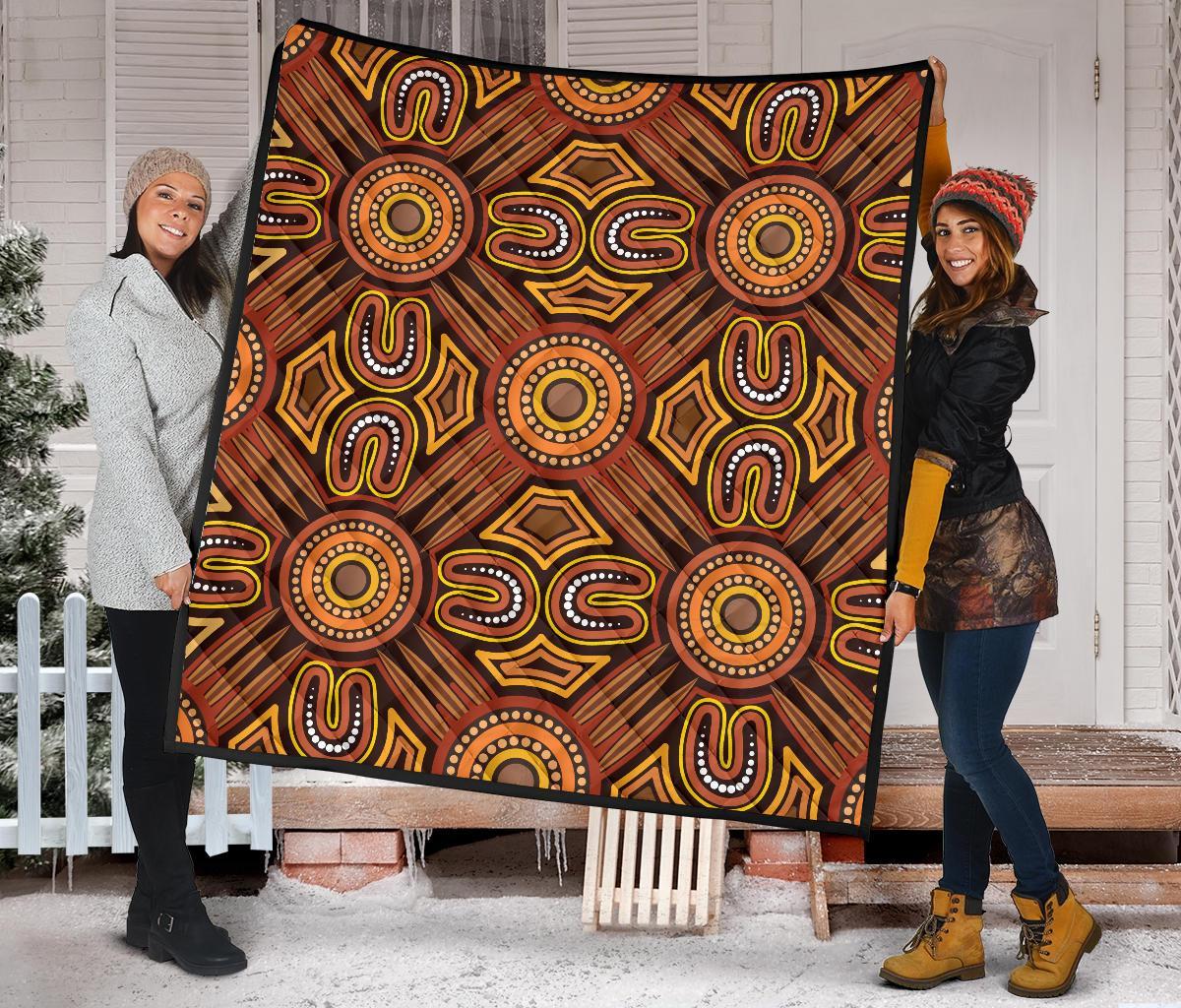 Aboriginal Premium Quilt - Indigenous Patterns Ver04