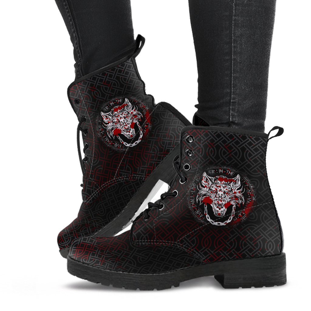 Viking Leather Boots Fenrir Blood 3D