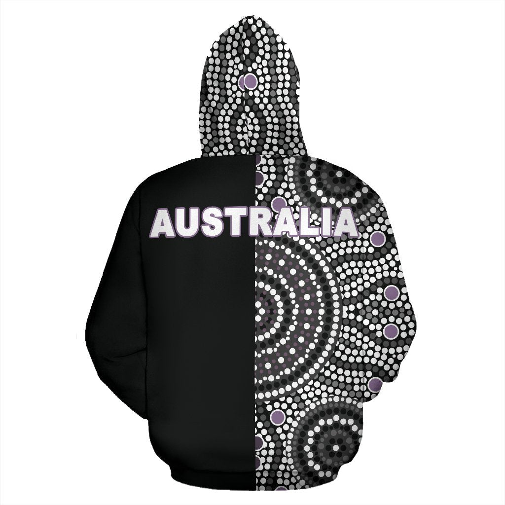 Aboriginal Zip Hoodie - Kangaroo Patterns Circle Dot Painting Ver01