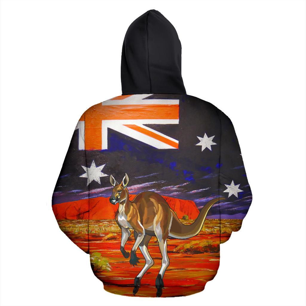 Zip Hoodie - Kangaroo Hoodie Aus Flag Uluru Unisex