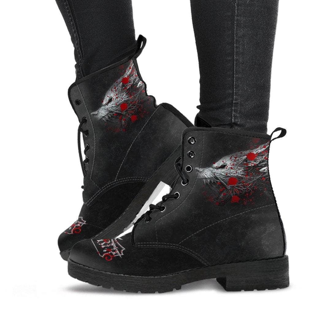 Viking Leather Boots Fenrirv Blood