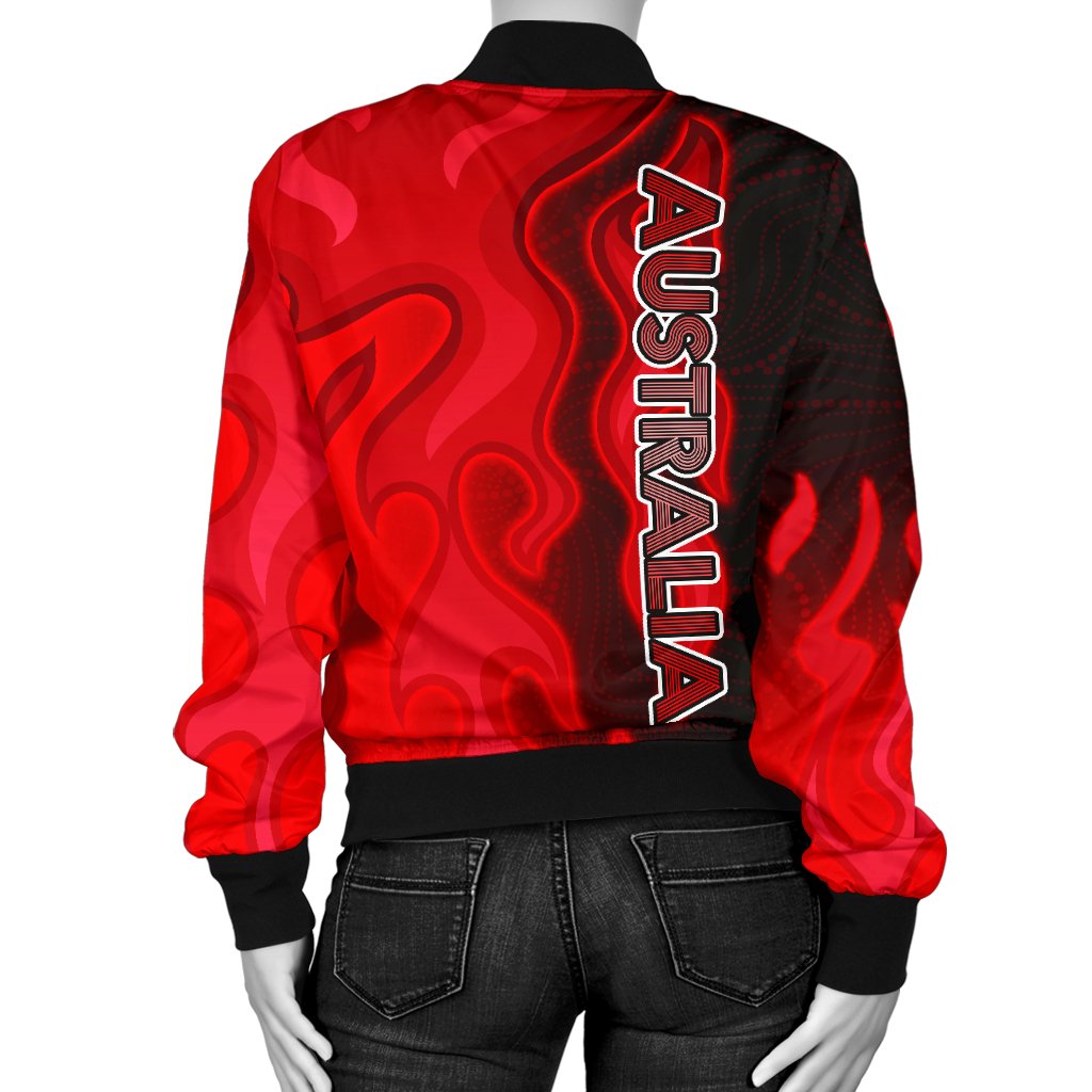 Bomber Jacket - Aboriginal Patterns Jacket Sun Australia Flame