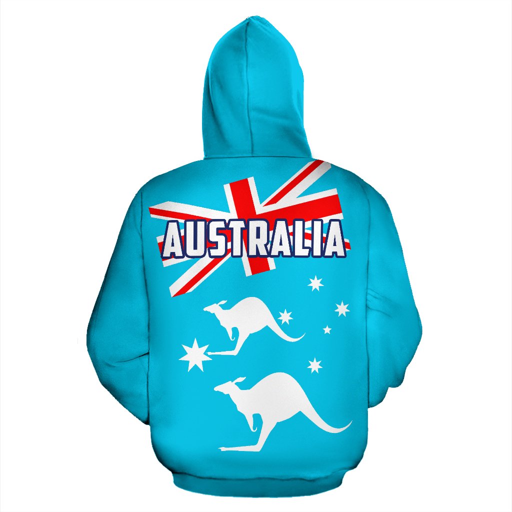 Zip Hoodie - Kangaroo Hoodie Aus Flag Ver02 - All Over Print