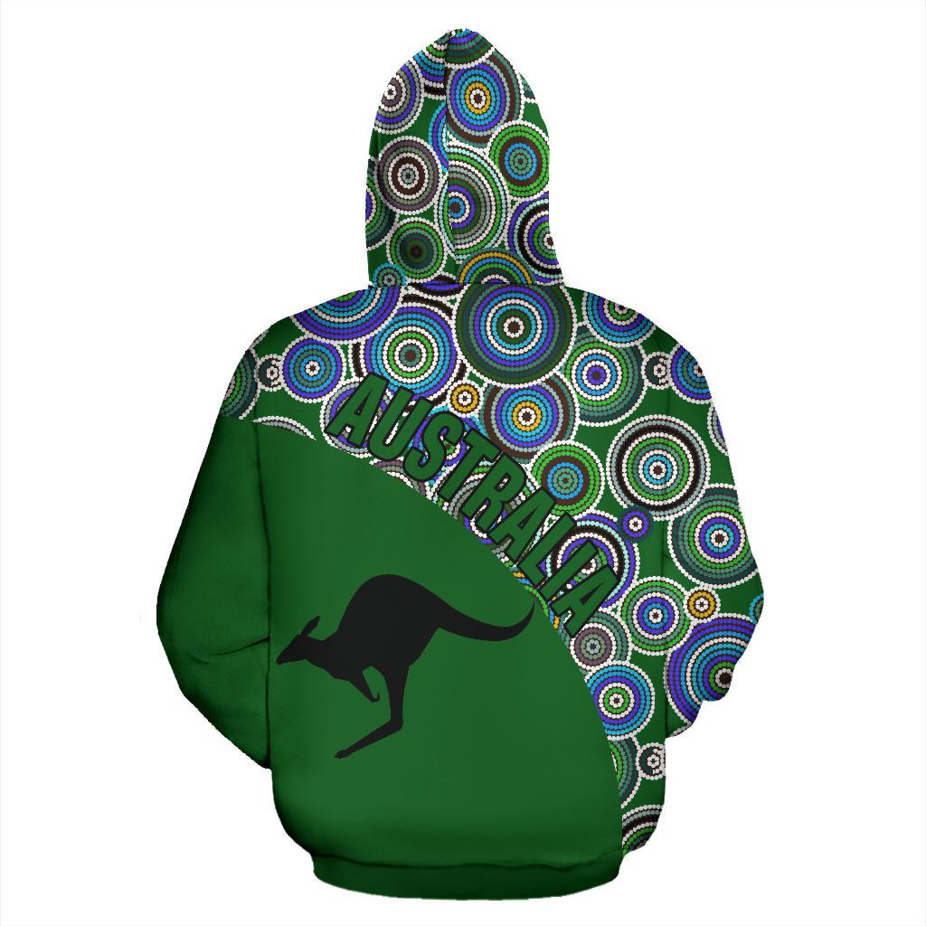 Aboriginal Hoodie - Kangaroo Patterns Circle Dot Painting 03