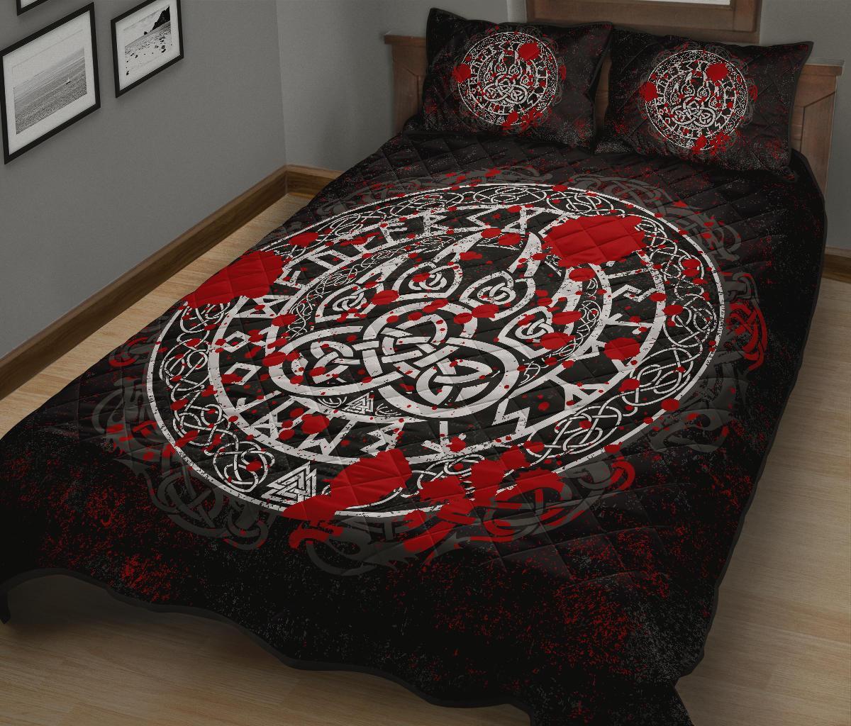 Viking Quilt Bedding Set Viking Bear Claws Blood Tattoo