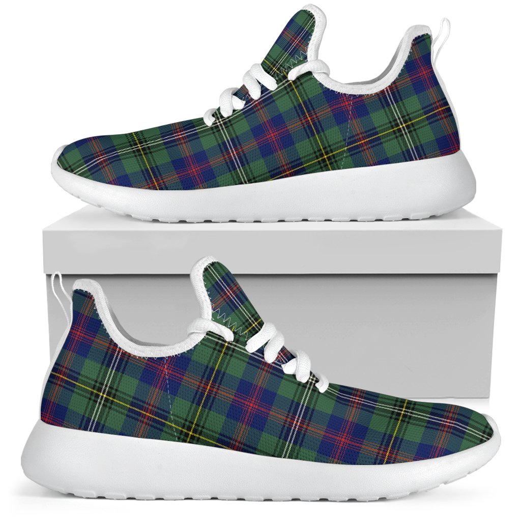 Wood Modern Tartan Plaid Mesh Knit Sneakers