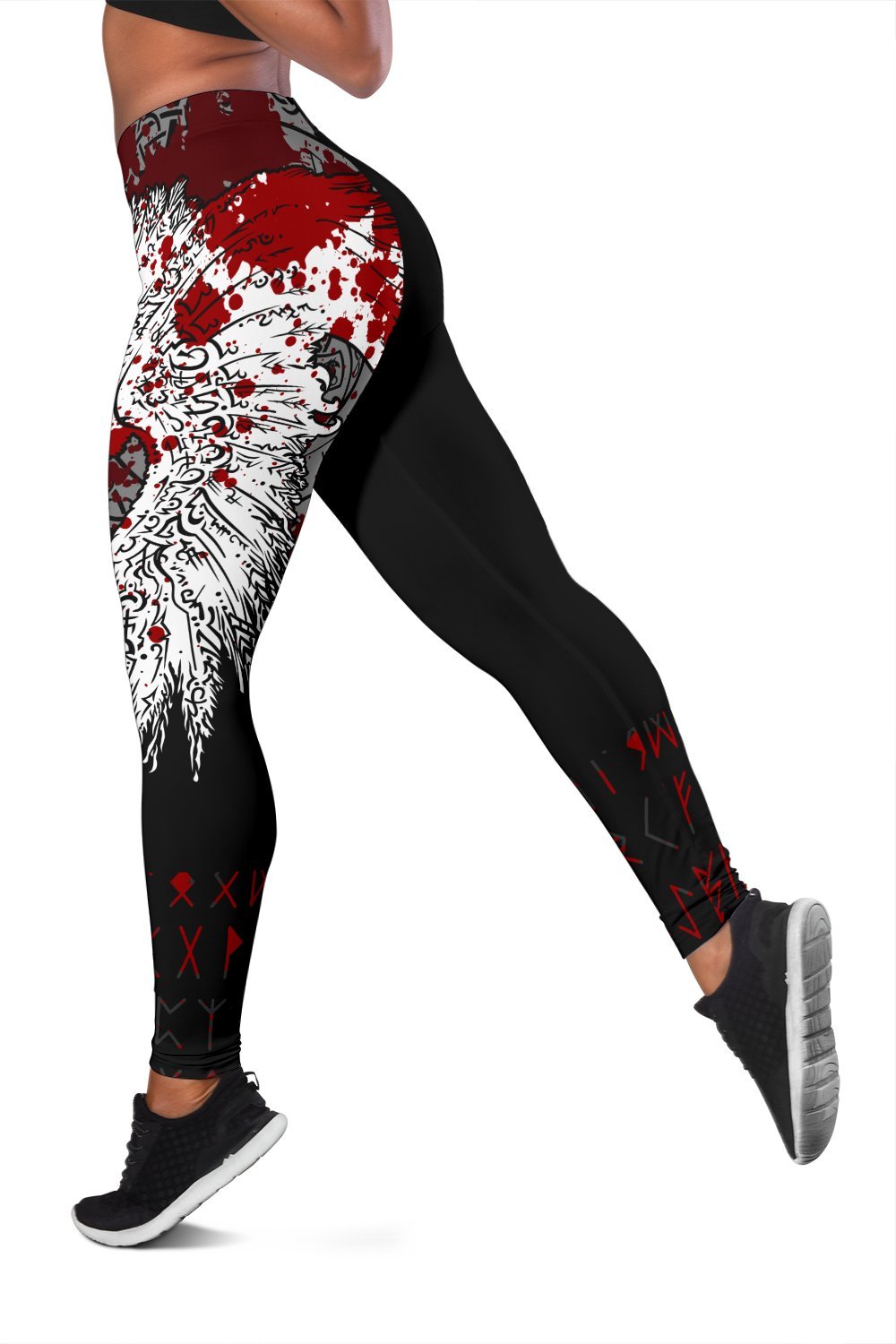 Custom Viking Legging Mystical Raven Tattoo Blood