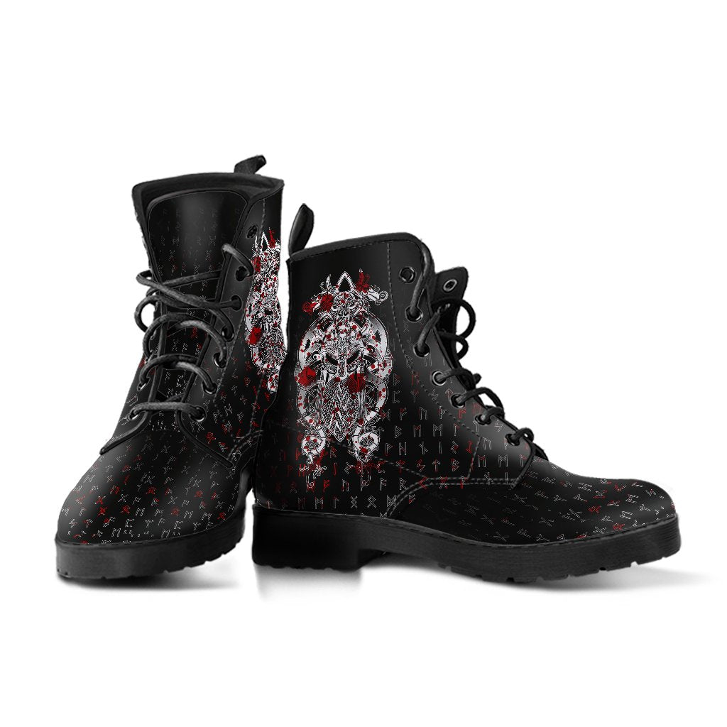 Viking Leather Boots Tyr Tattoo Blood