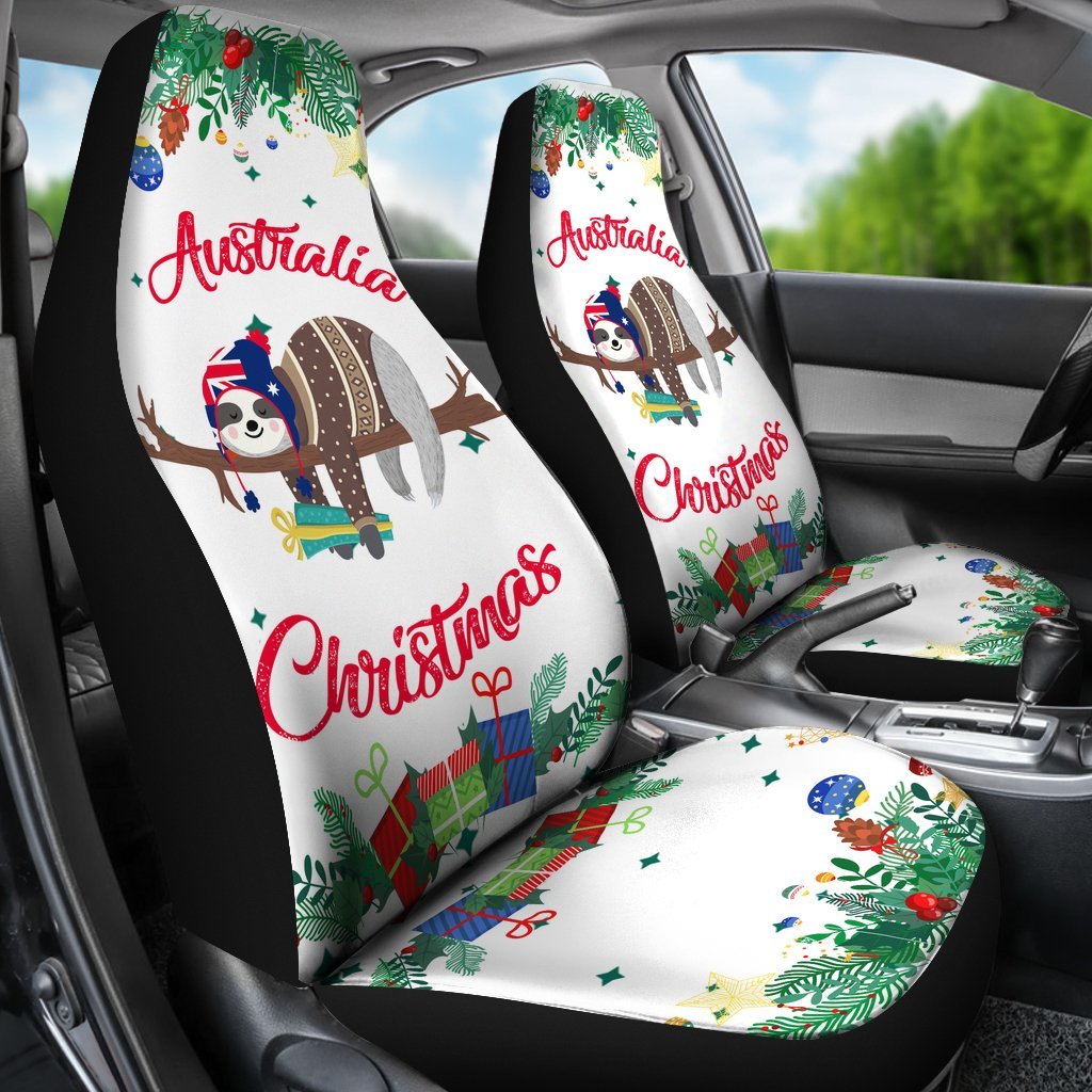 Australia Christmas Car Seat Cover White - Merry Christmas