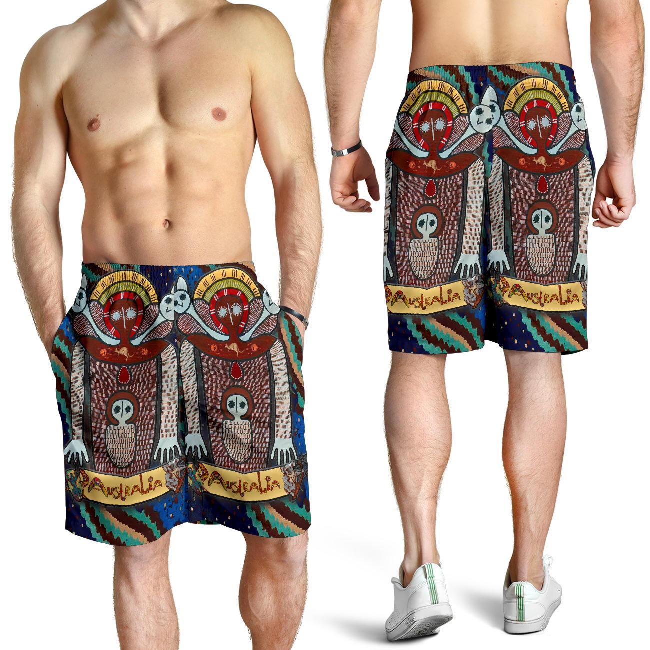 Wandjina Men's Shorts - Australian Aboriginal Mythology - My Australia