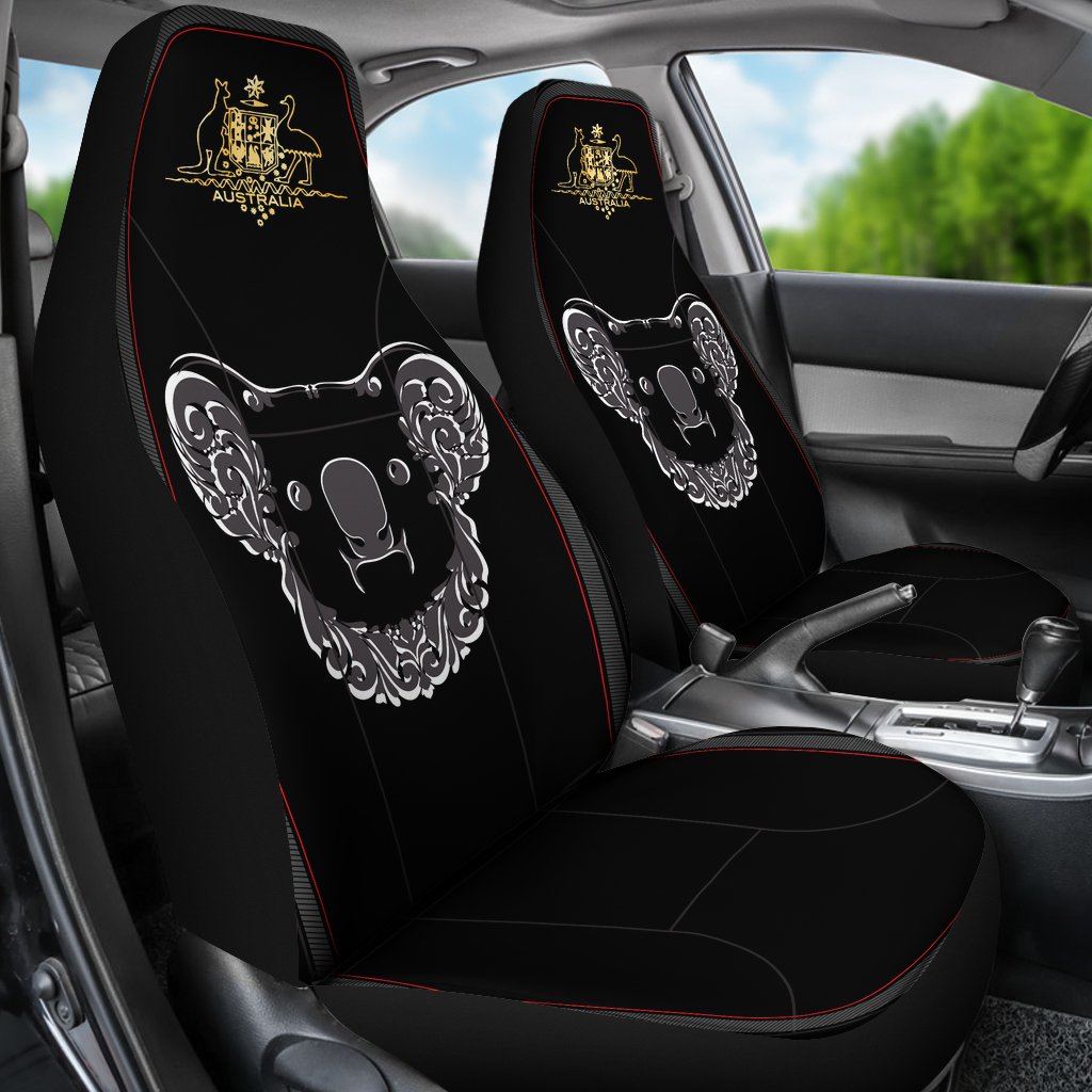 Car Seat Cover - Koala Seat Cover Australian Coat Of Arms Universal Fit